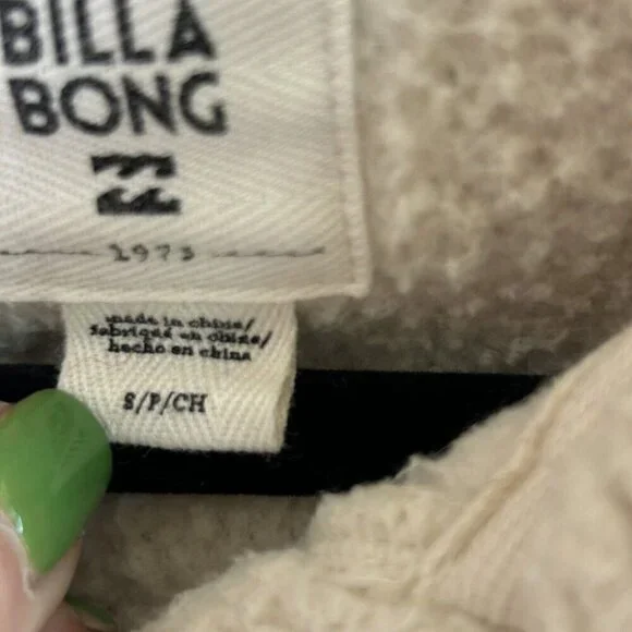Billabong Ivory Cream Sherpa Fleece Casual Jacket Snaps Size Small - Picture 4 of 9